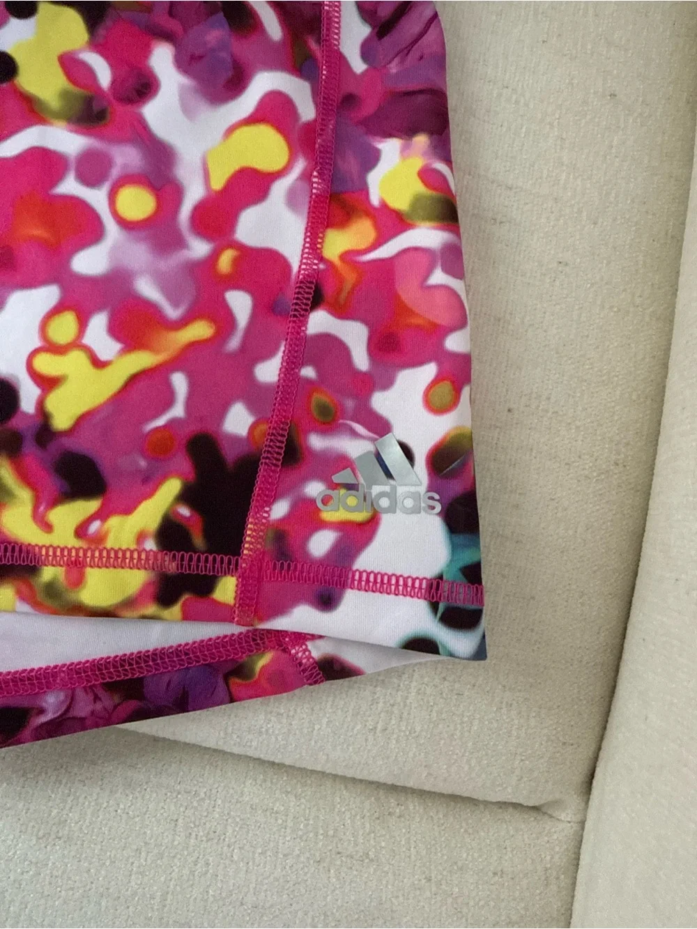 adidas Hot Pink Multicolor Abstract Print Bike Shorts